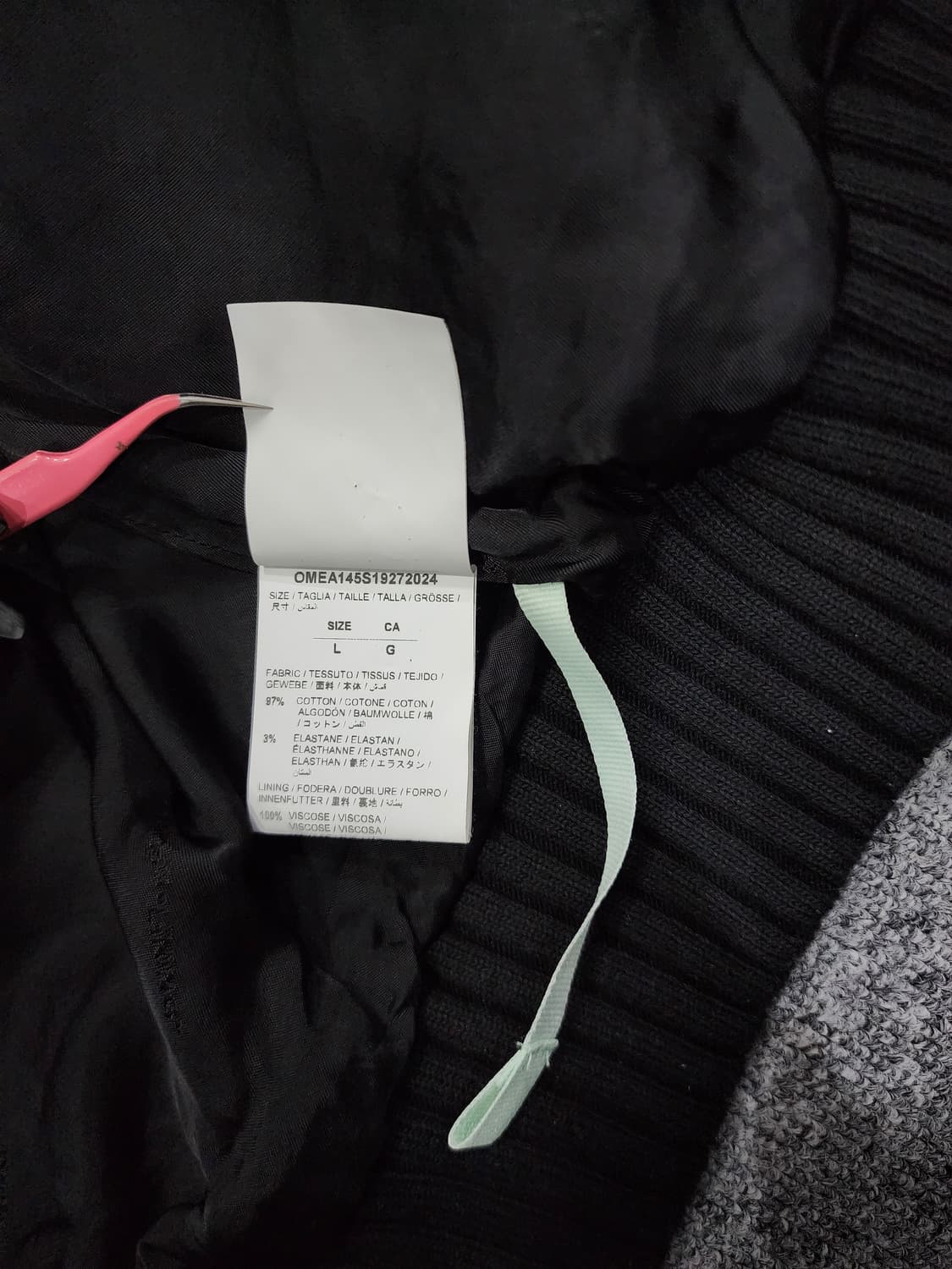 오프화이트 애로우 로고 블루종 봄버 자켓 L 상품이미지10