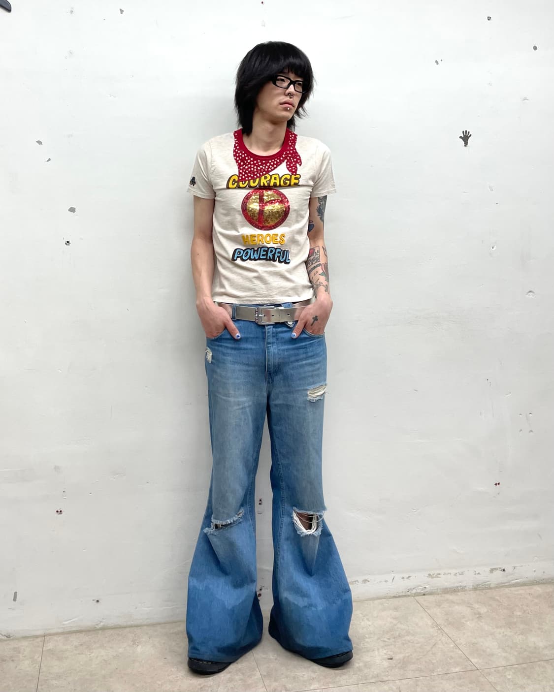Star Red Scarf Spangled Ivory T-shirt  상품이미지8