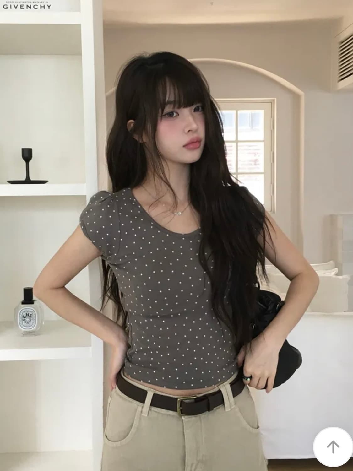 애니원모어 네쿠 스타 별 캡소매 퍼프 반팔 티셔츠 상품이미지2