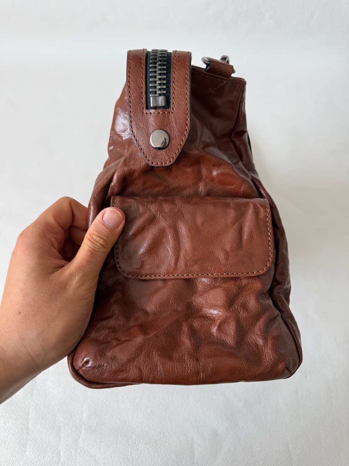 Pre owned 레더 토트 숄더백 상품이미지3