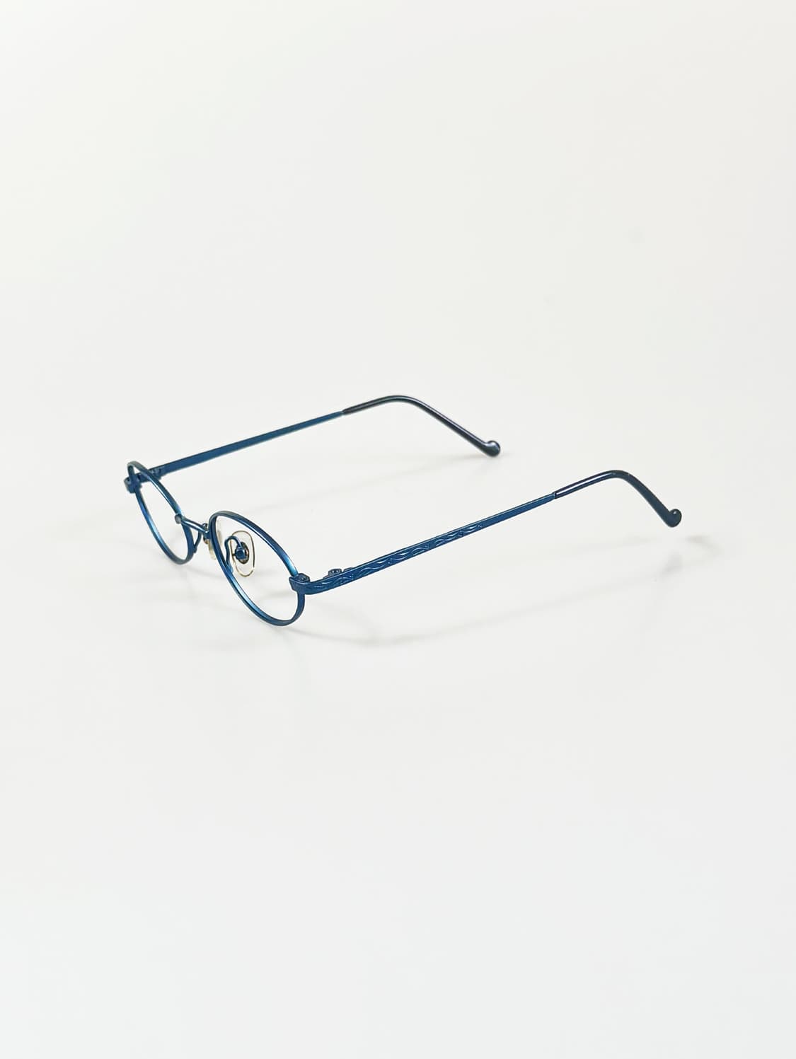 90s CLEOPATRA 블루 슬림 오벌 메탈 빈티지 안경 상품이미지3