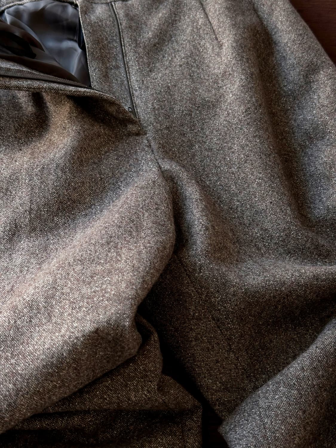 Wool tweed fabric wide straight trousers 상품이미지7