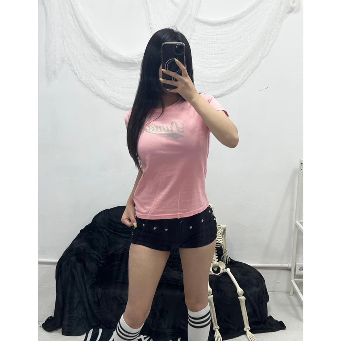 PUMA GLITTER LOGO PINK T-SHIRT 상품이미지1