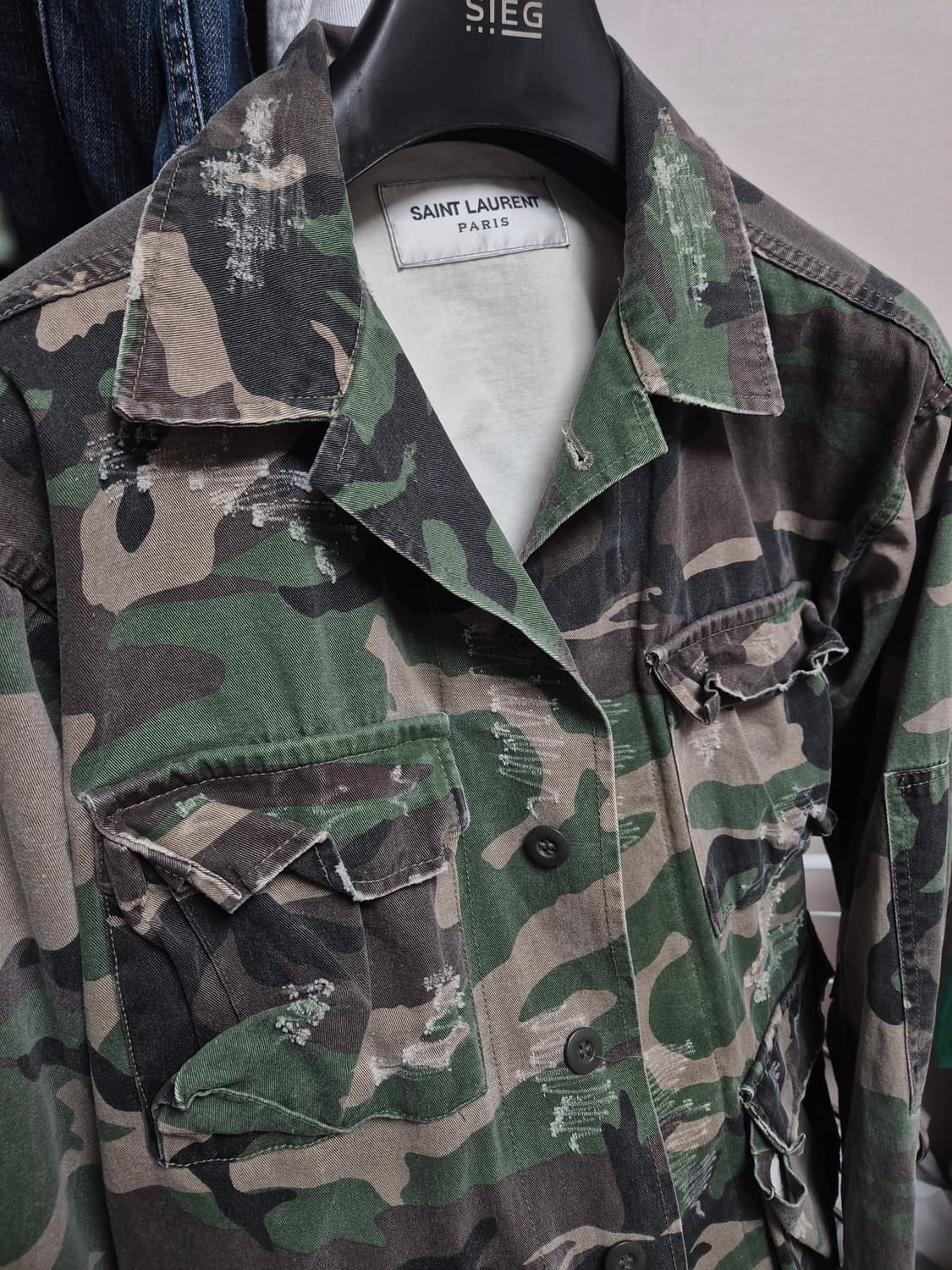 생로랑 빈티지 카모 야상 자켓 95사이즈 상품이미지3