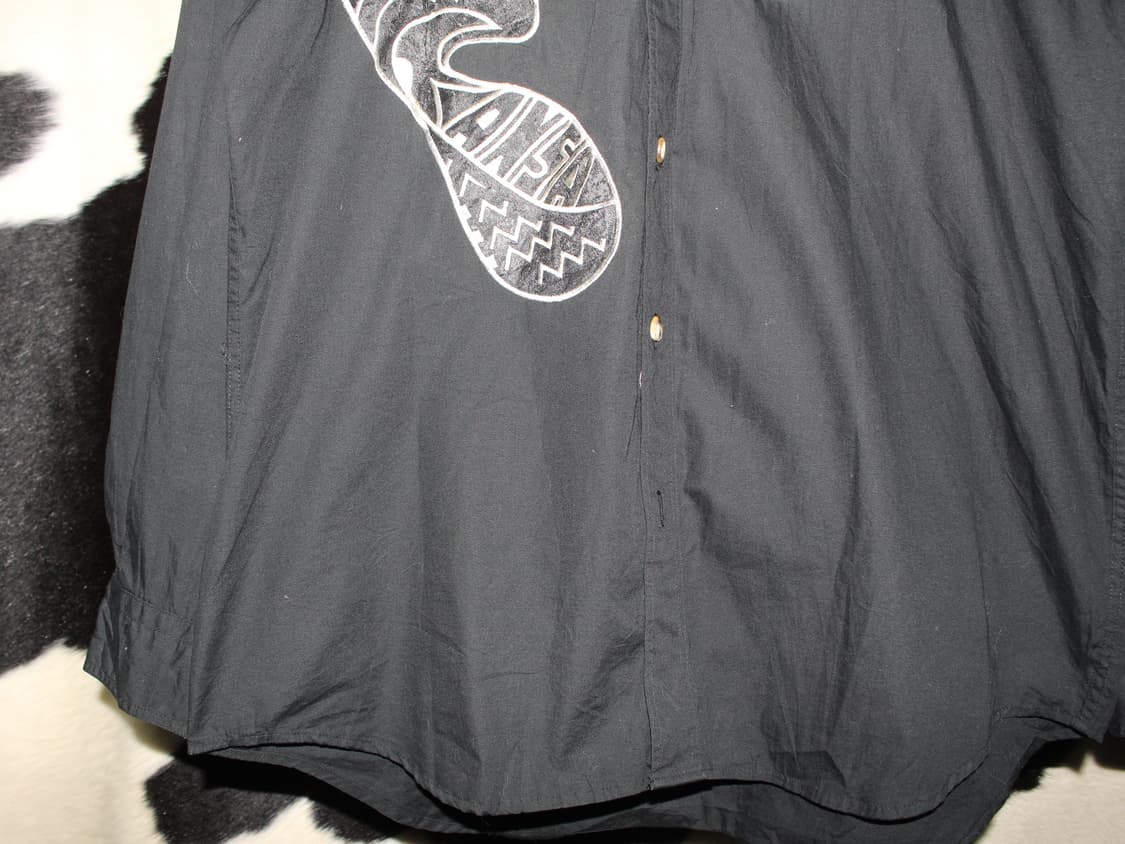 Old Kansai Man Big Patch Black Shirts  상품이미지4
