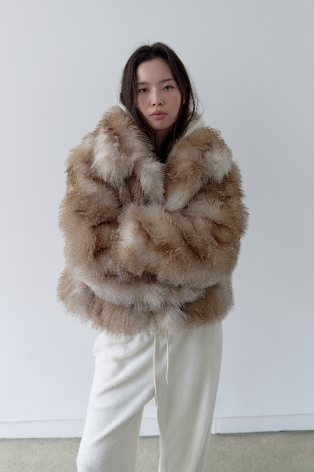 ders 더스 밤비 퍼 숏 자켓 베이지 상품이미지1