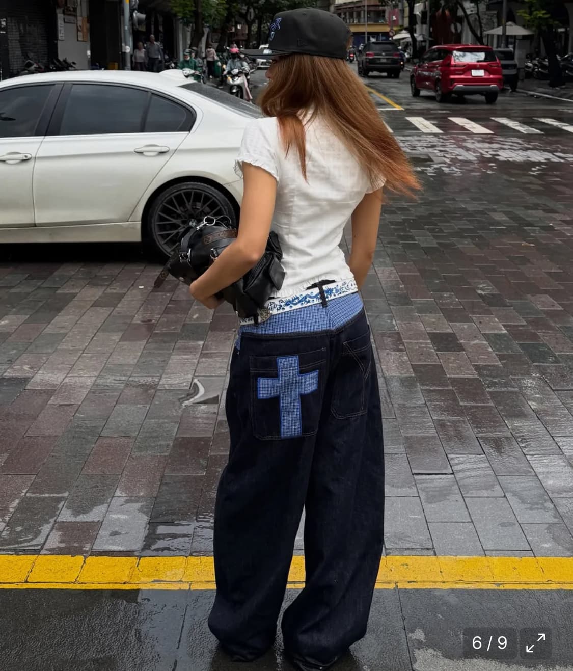 오와이 체크 믹스 와이드 벌룬 팬츠 S 상품이미지3