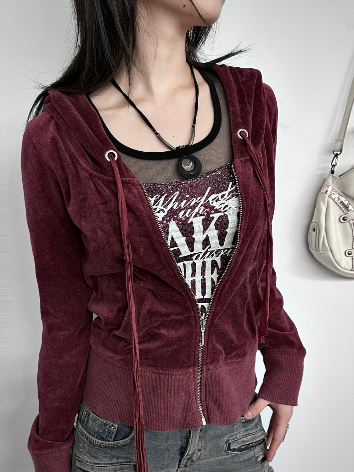Juicy Couture Ribbon String Draped Hood 상품이미지1
