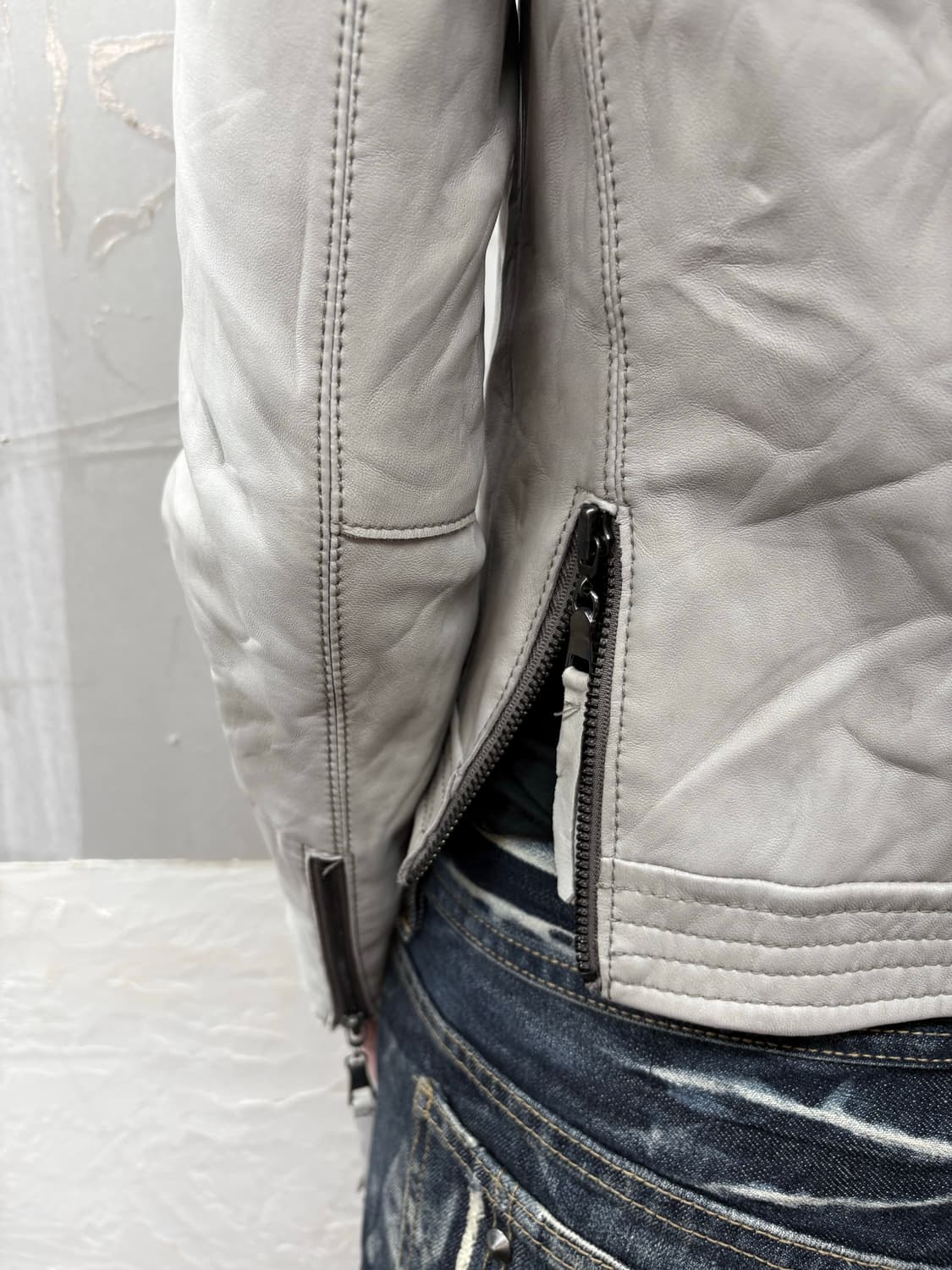 beige detail sheepskin jacket 상품이미지6