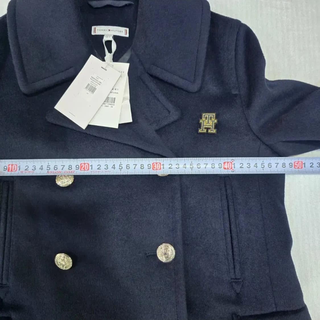 1607 [타미힐피거]울 블렌드 더블 피코트 34(s) 상품이미지4