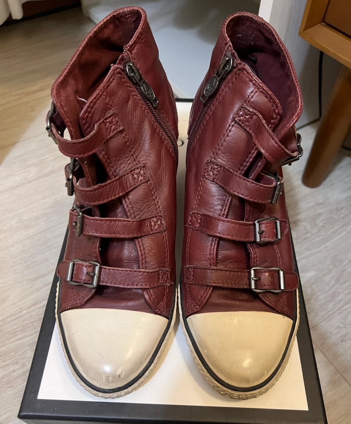 Ash 아쉬 텔마 웨지힐 스니커즈 40 레드 버건디 상품이미지2