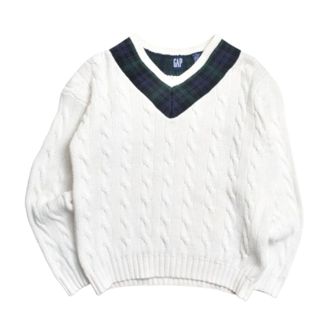 90S 올드 갭 브이넥 케이블 니트 M 상품이미지1