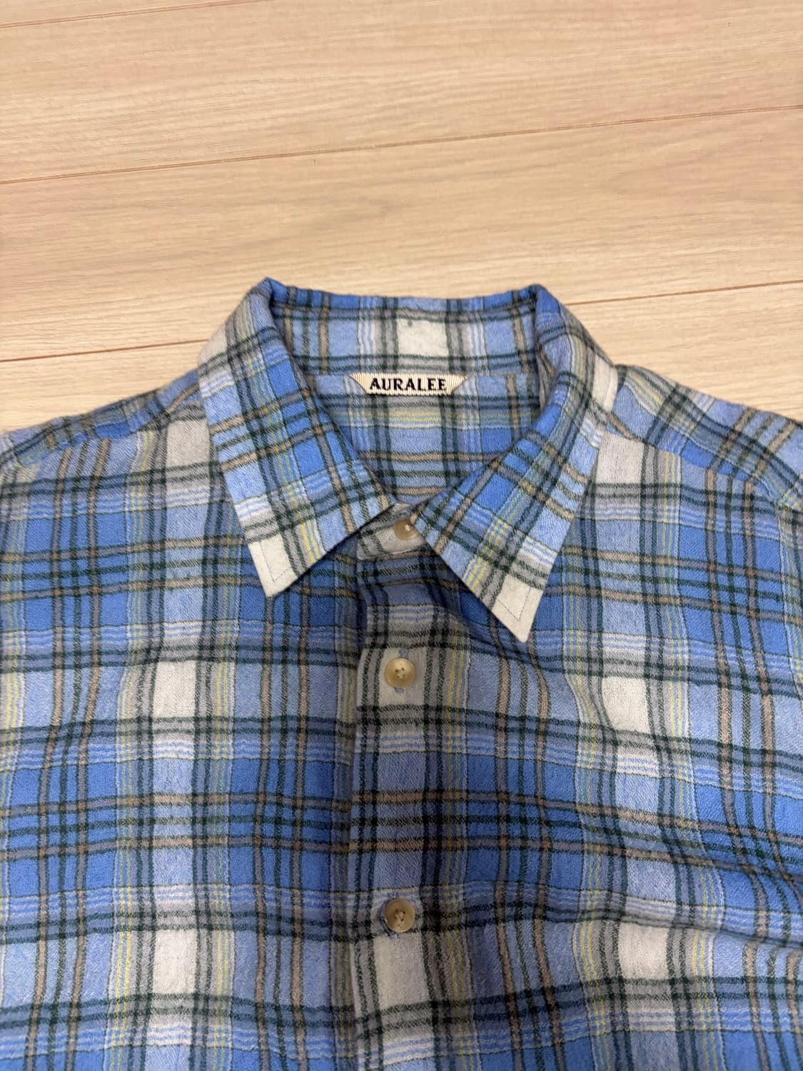 오라리 울 체크 셔츠 상품이미지2