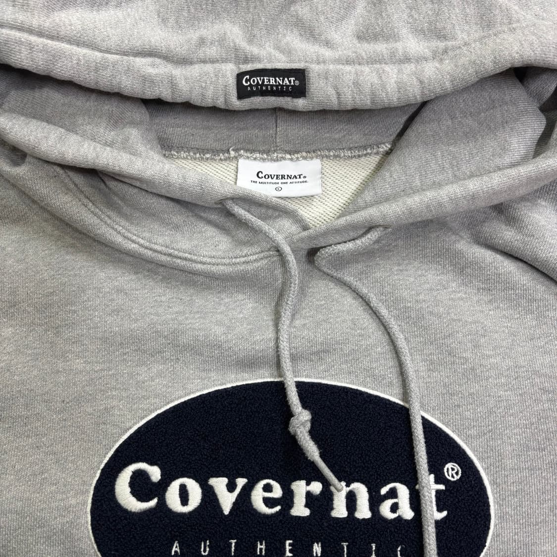 커버낫 빅 로고 후드티 그레이 L 상품이미지6