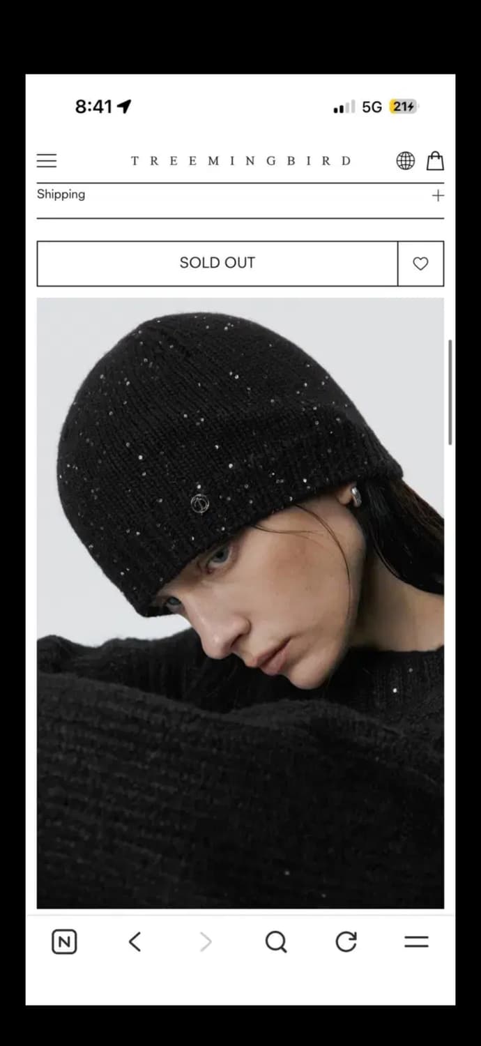 Spangle Angora Beanie [ Black ] 상품이미지1