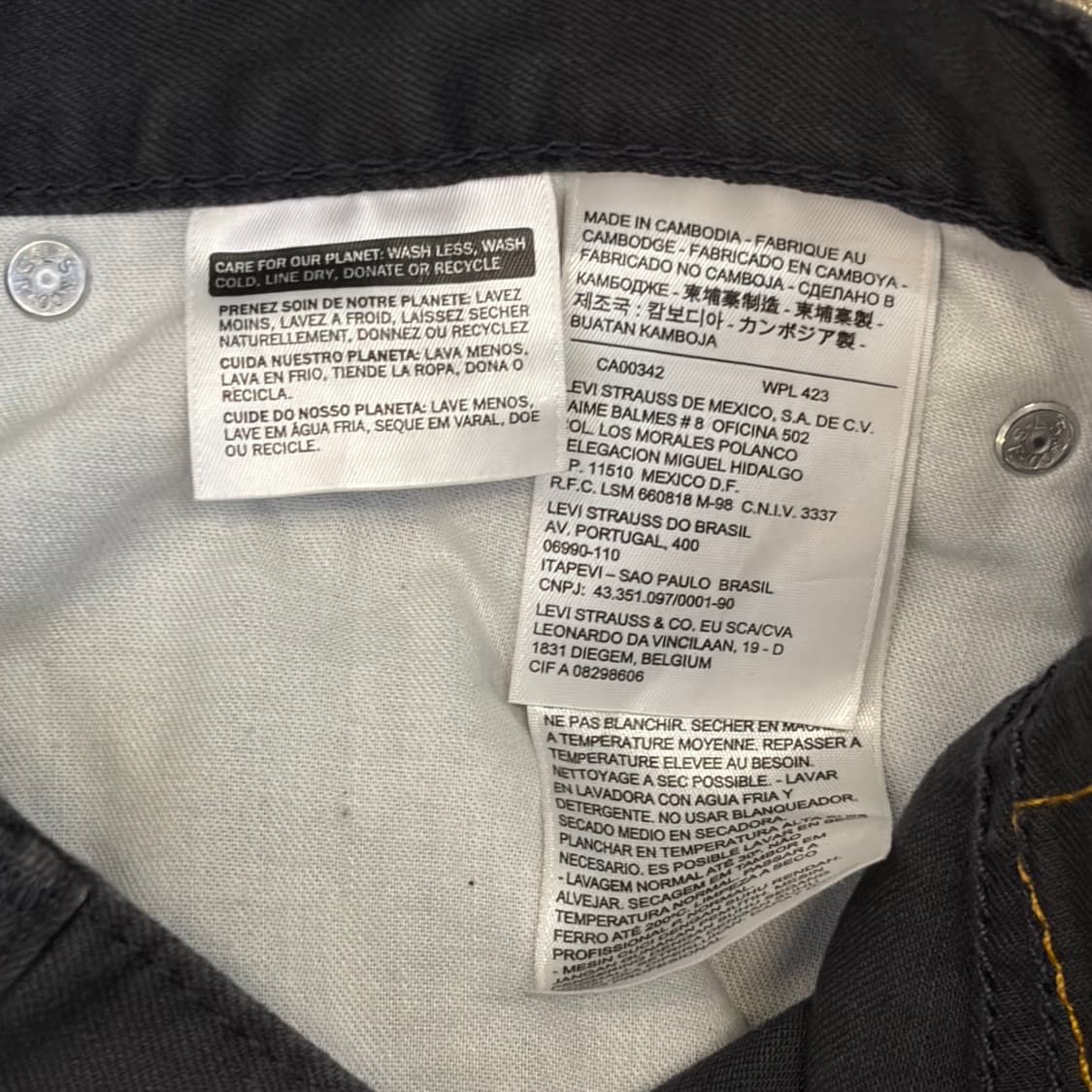 00s USA 빈티지 리바이스 505 블랙진 코튼 청바지 상품이미지9