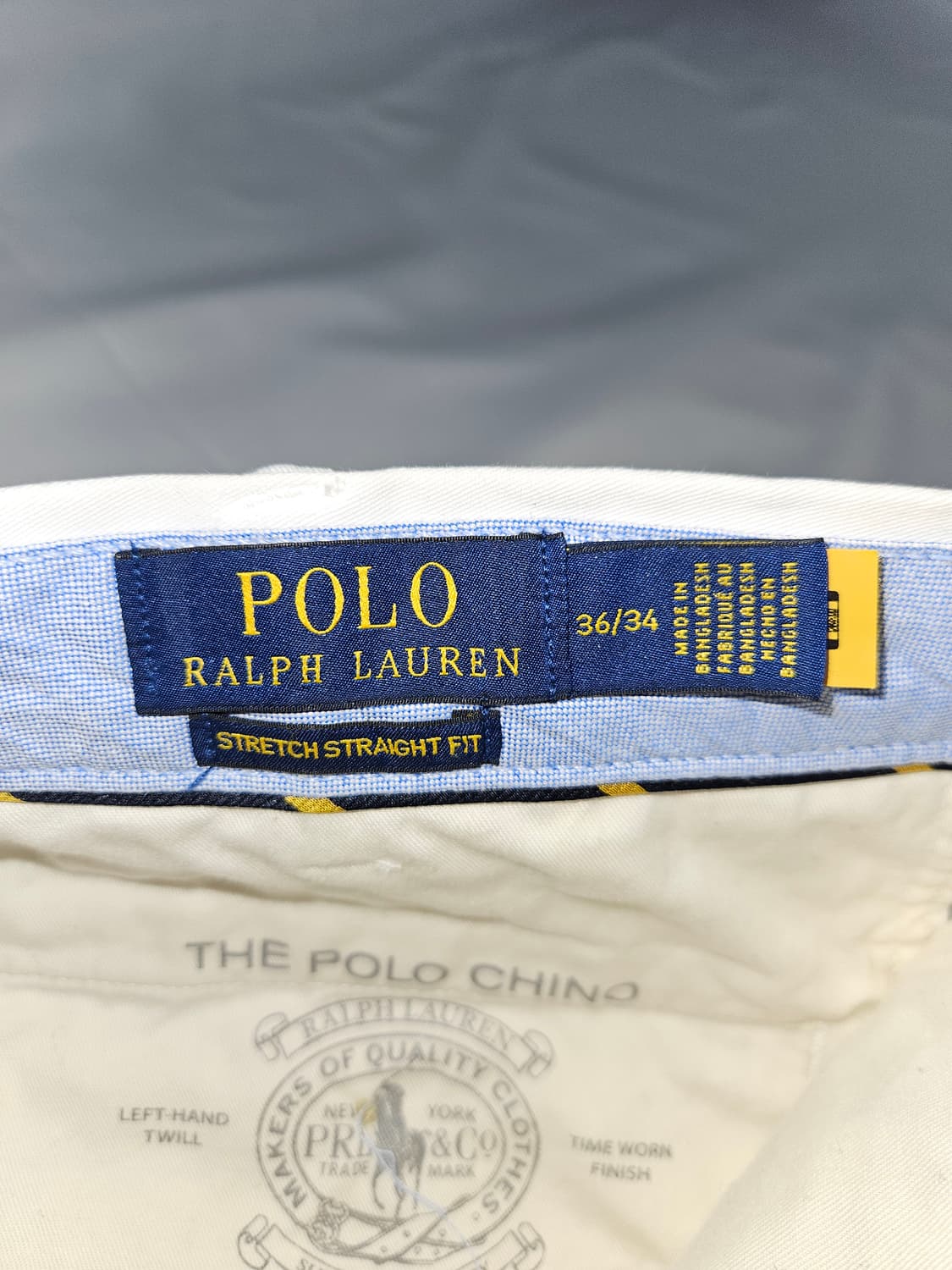 폴로 랄프로렌 신형 치노팬츠 슬랙스 패치 QR코드 정품 36x34 화이트 상품이미지4