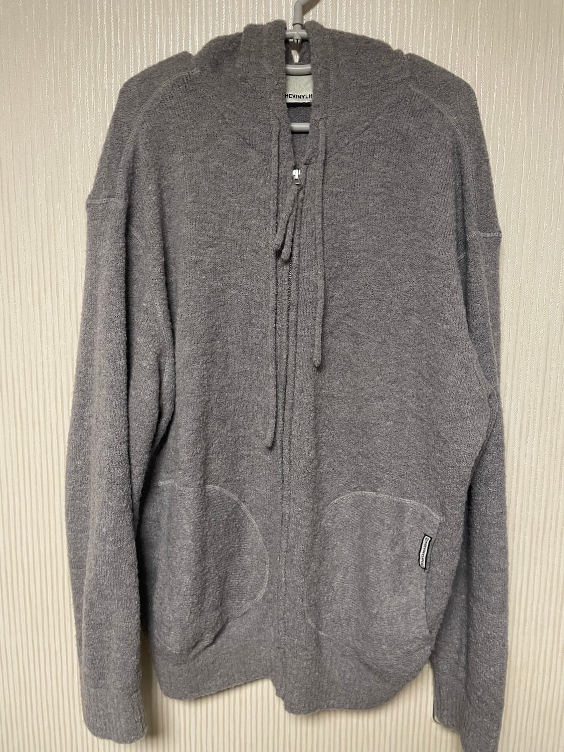 더바이닐하우스 그레이 후드집업 상품이미지1