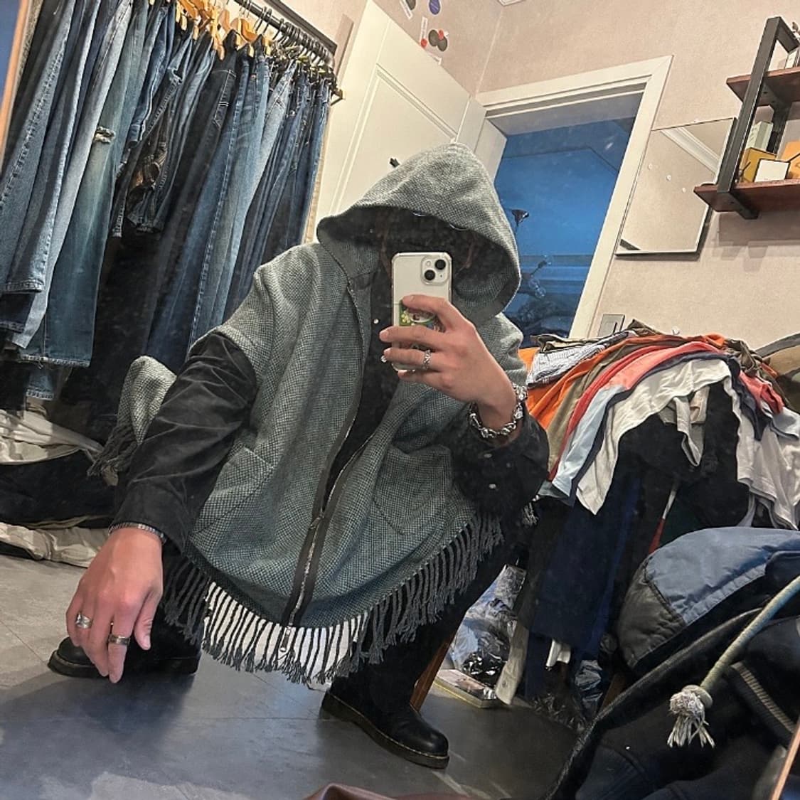 DIESEL 디젤 프린지 케이프 판초우의 상품이미지1