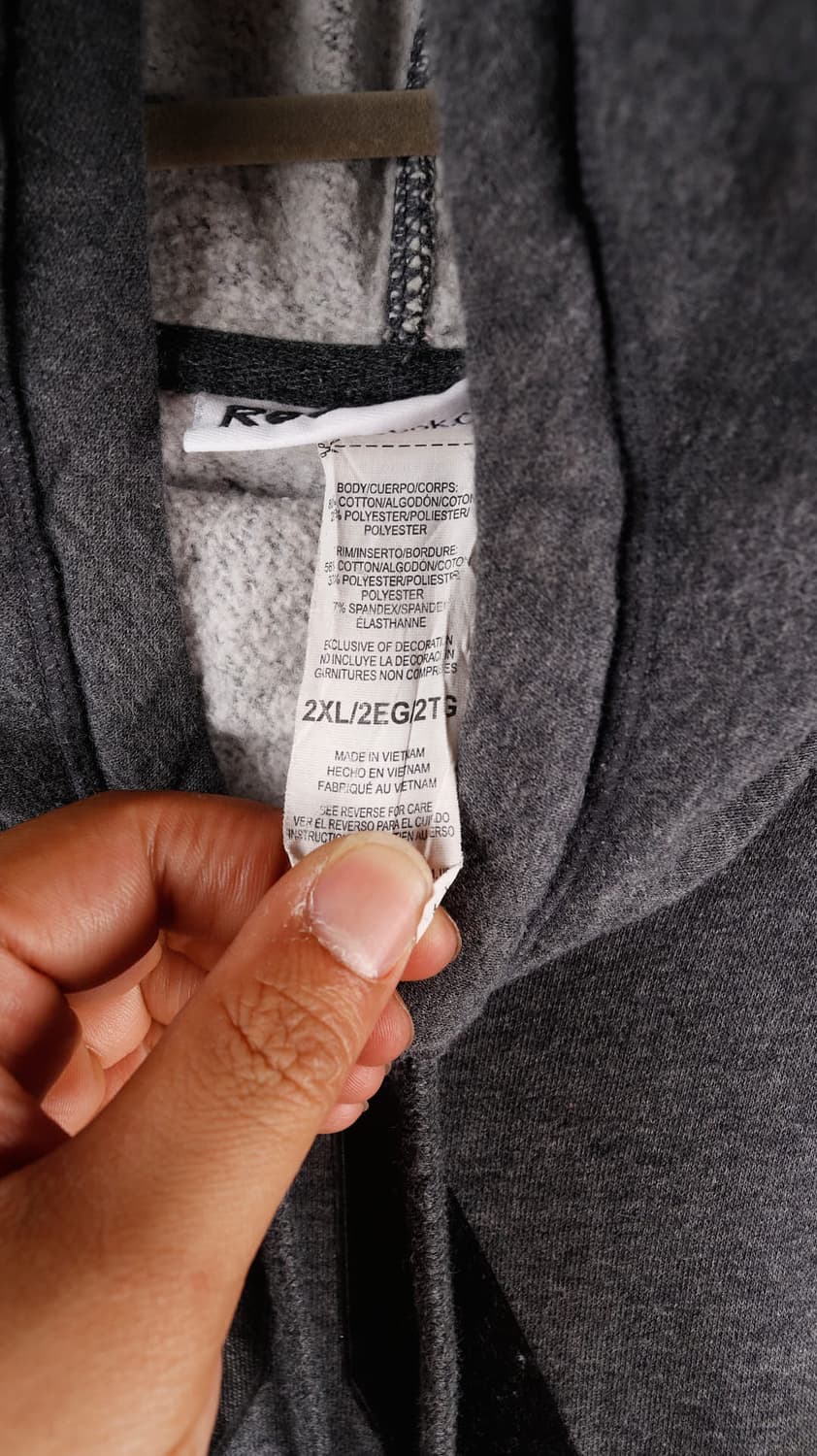 리복 빅로고 회색 후드티 상품이미지2