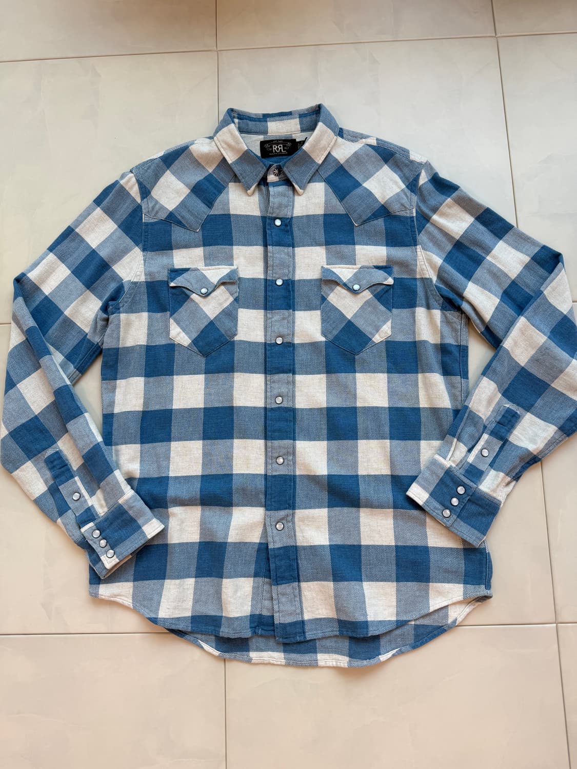 RRL 플레드 콘초 버팔로 웨스턴 셔츠 L(105) 상품이미지1