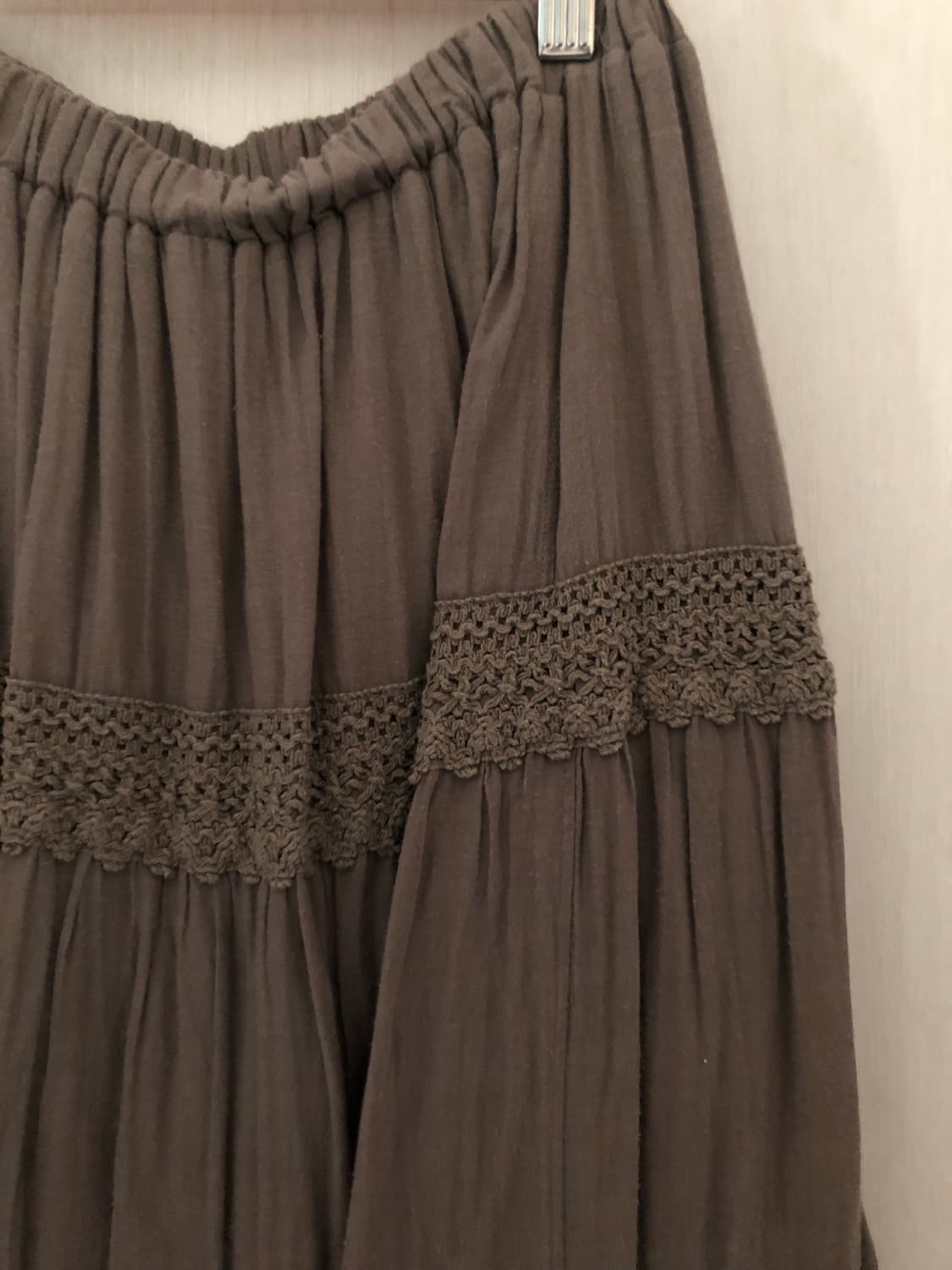 (소장품) 빈티지 모리걸 브라운 크로셰 롱스커트 상품이미지2