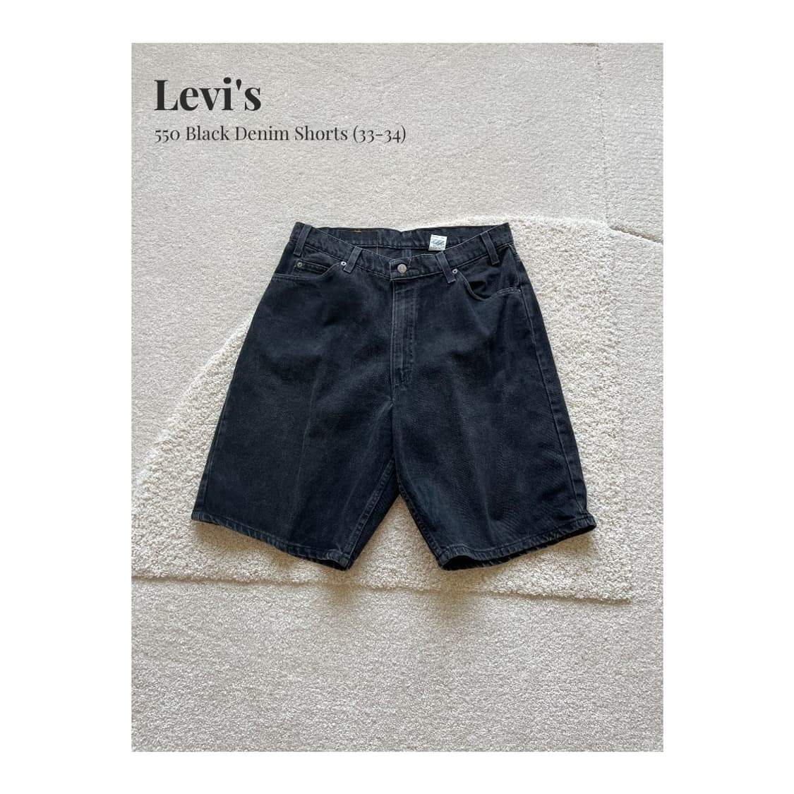 90s Levi's 560 오렌지탭 블랙 데님 쇼츠 (31-33) 상품이미지1