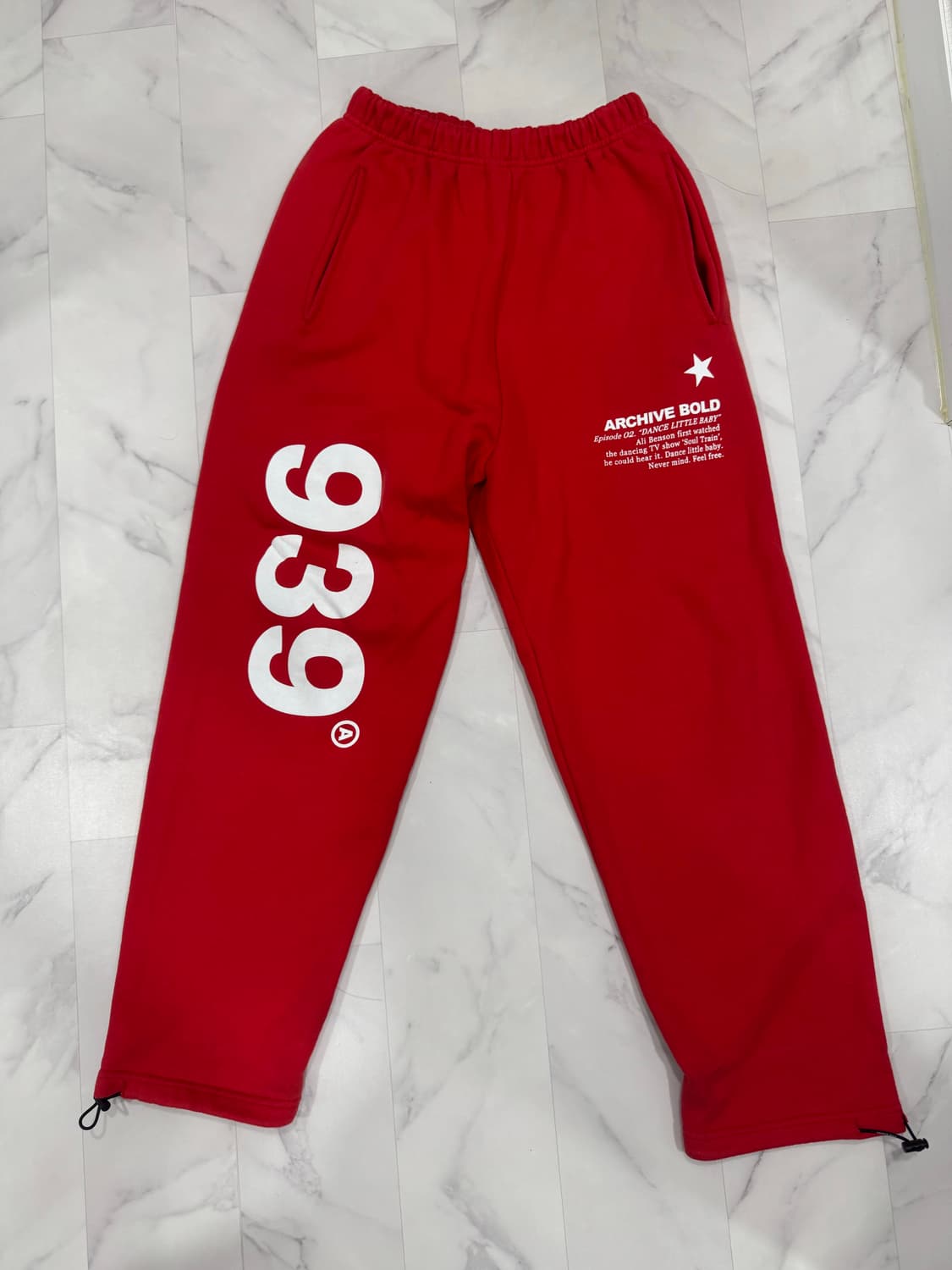 아카이브 볼드  939 스웻팬츠 레드 m사이즈 상품이미지1