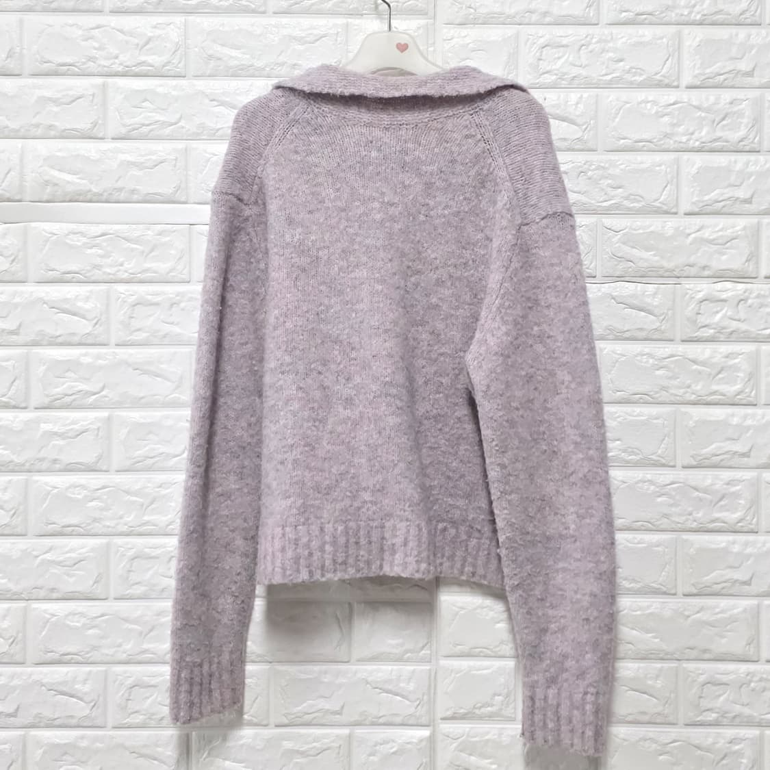 택포_ Lee 카라 니트 가디건 핑크 Free 상품이미지4