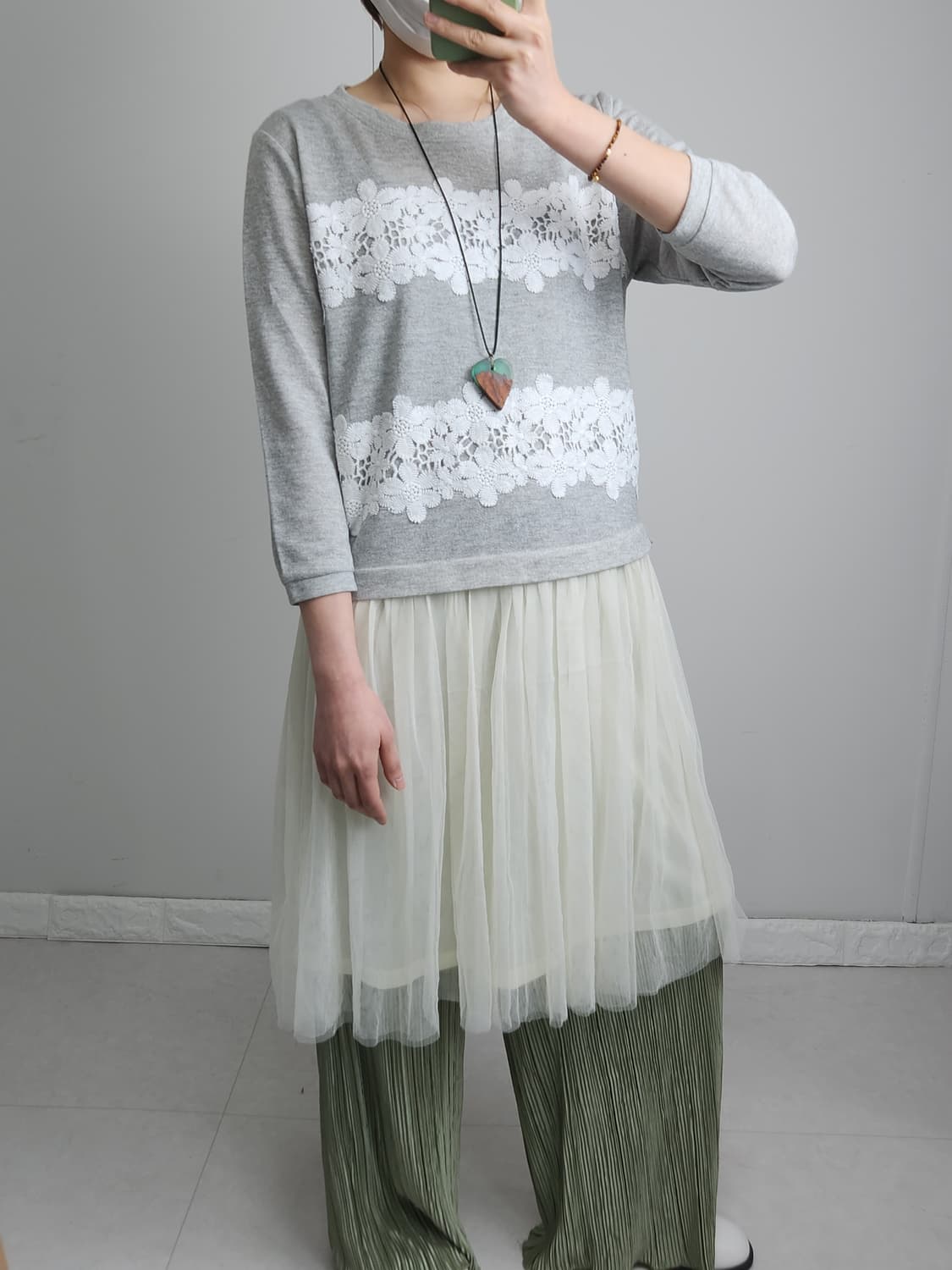 플로럴 자수 샤 원피스 상품이미지2