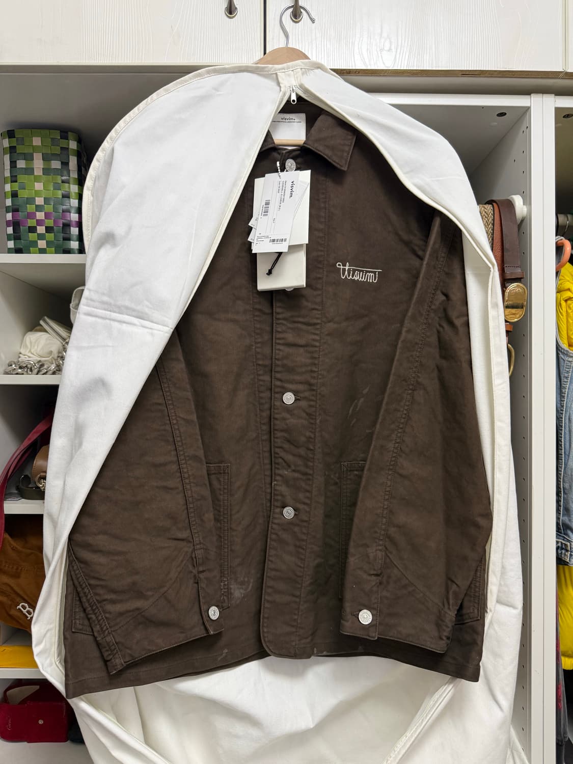 비즈빔25AW coverall 커버롤 자켓 네츄럴 머드 다잉 이세탄 전시 상품이미지1