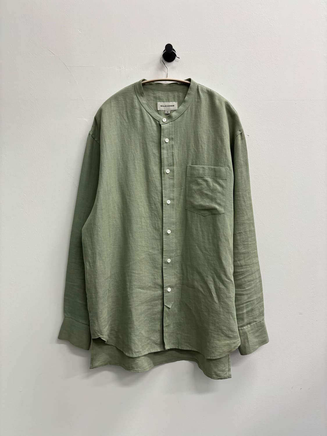 SOLID HOMME 솔리드옴므 프리미엄 리넨 밴드 칼라 셔츠 상품이미지1