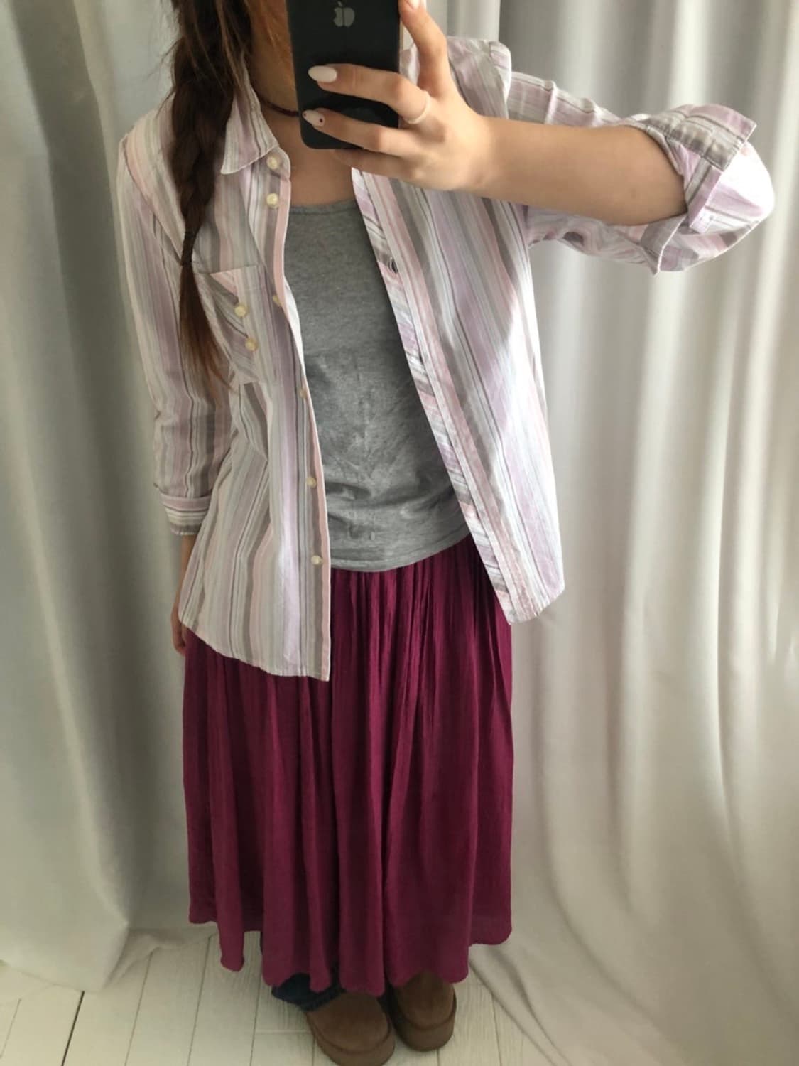 681. plum flow long SK 상품이미지3
