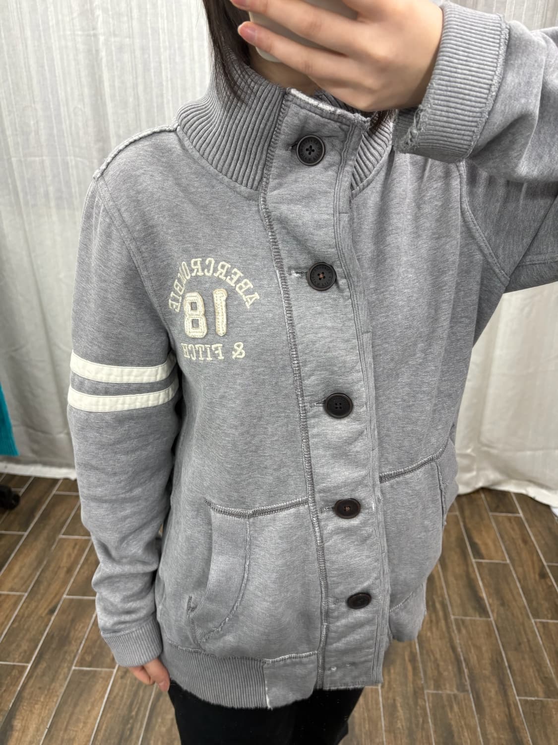 아베크롬비 헤비 코튼 숄카라 버튼 가디건 자켓 상품이미지1