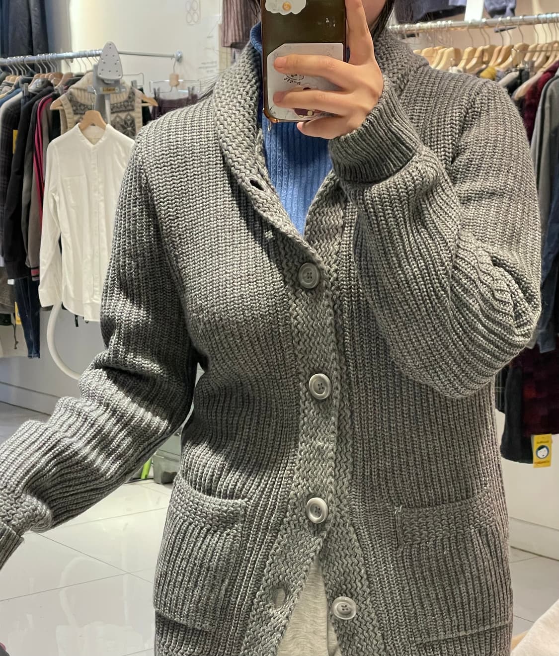 일본빈티지 숄카라가디건 상품이미지2