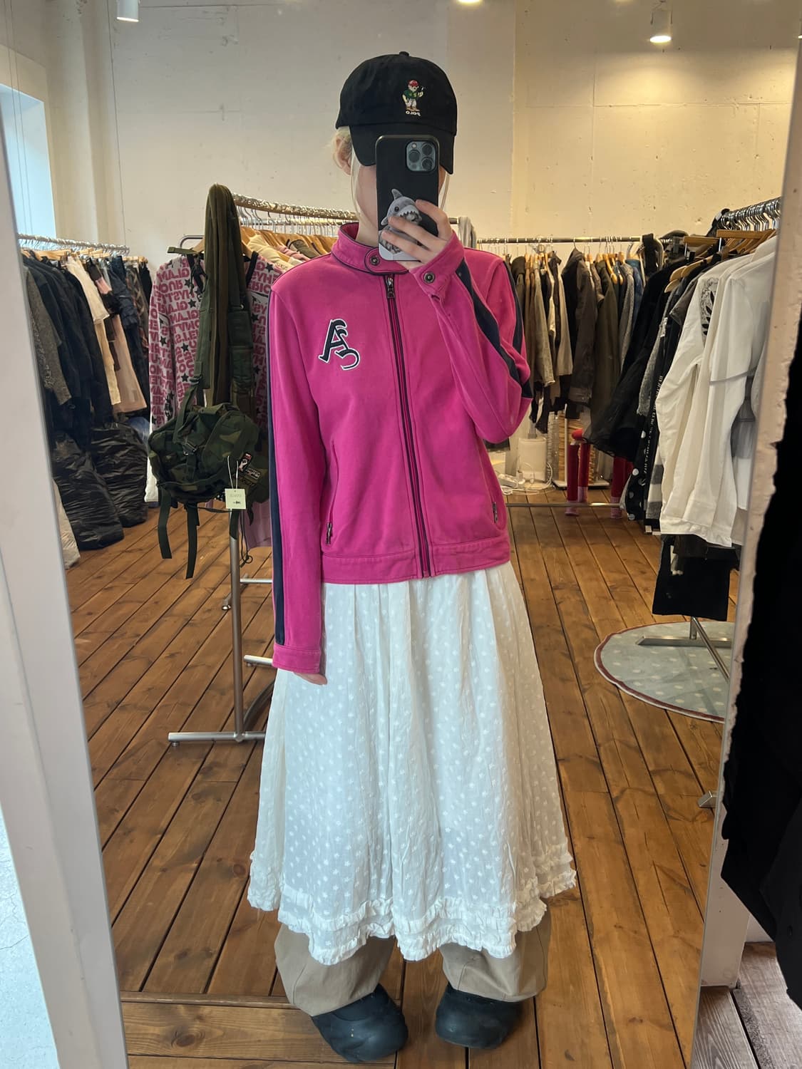 Asics 로고 딥 핑크 집업 상품이미지2