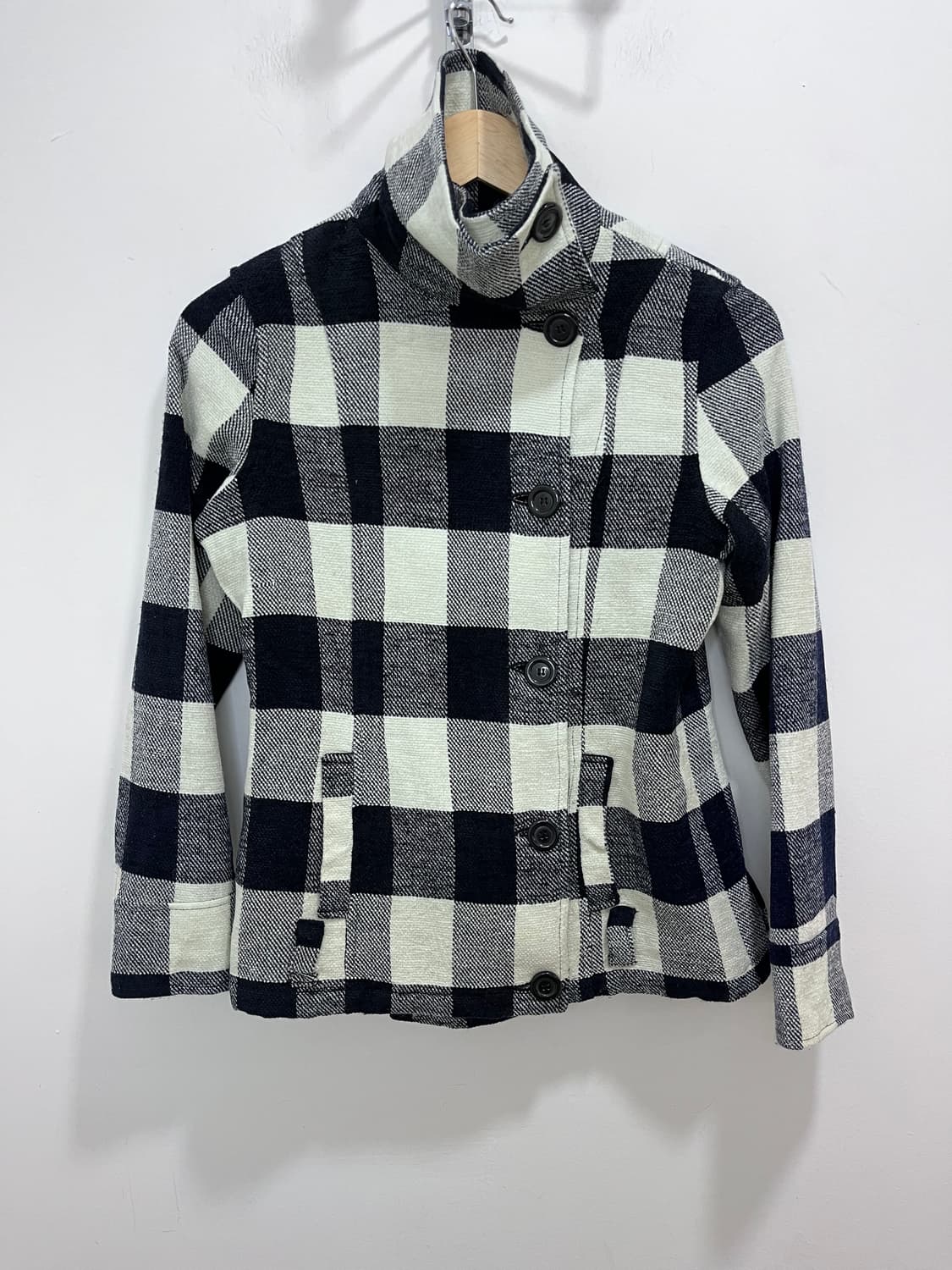 GIRLS BAISIC 체크 버튼 사선 자켓 상품이미지6