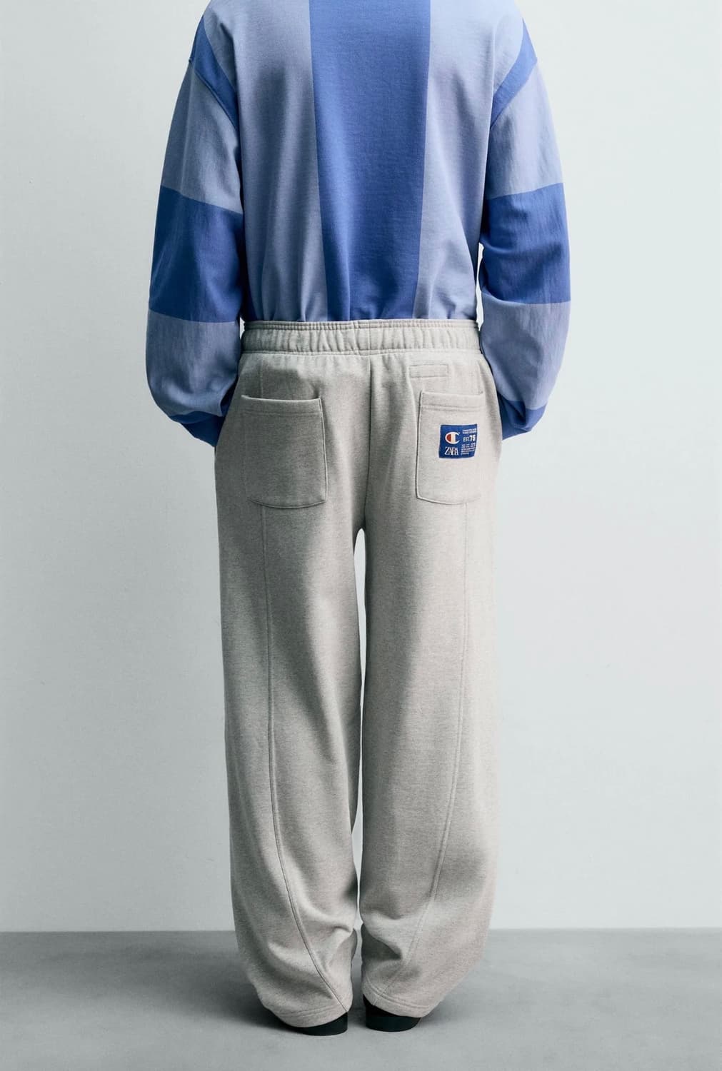 자라 x 챔피온 와이드 핏 조거 팬츠 그레이 말 상품이미지3