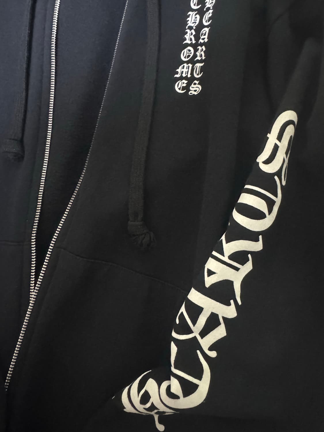 크롬하츠 버티컬 롱 플리스 후드집업 상품이미지2