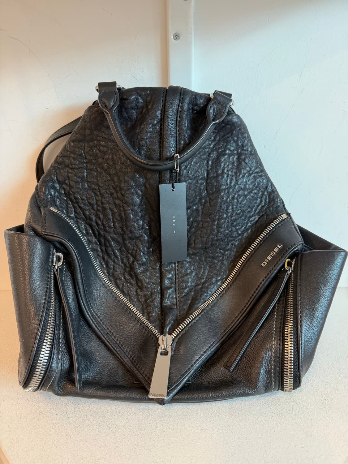 DIESEL Black Leather Backpack 상품이미지1