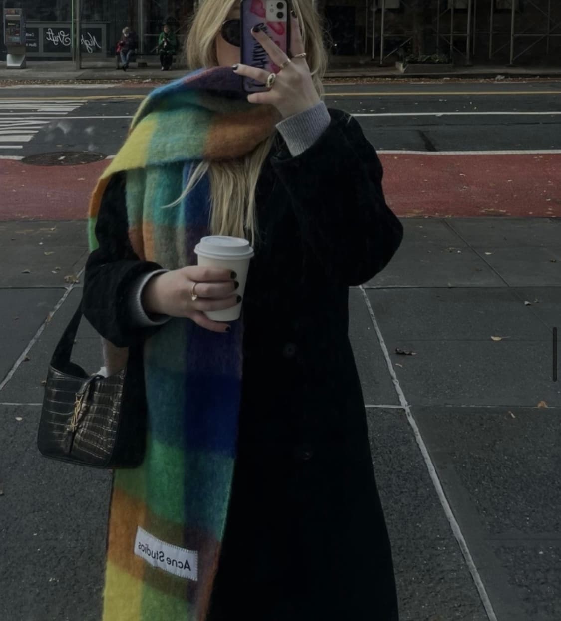 아크네스튜디오 체크 머플러 그레이 상품이미지1