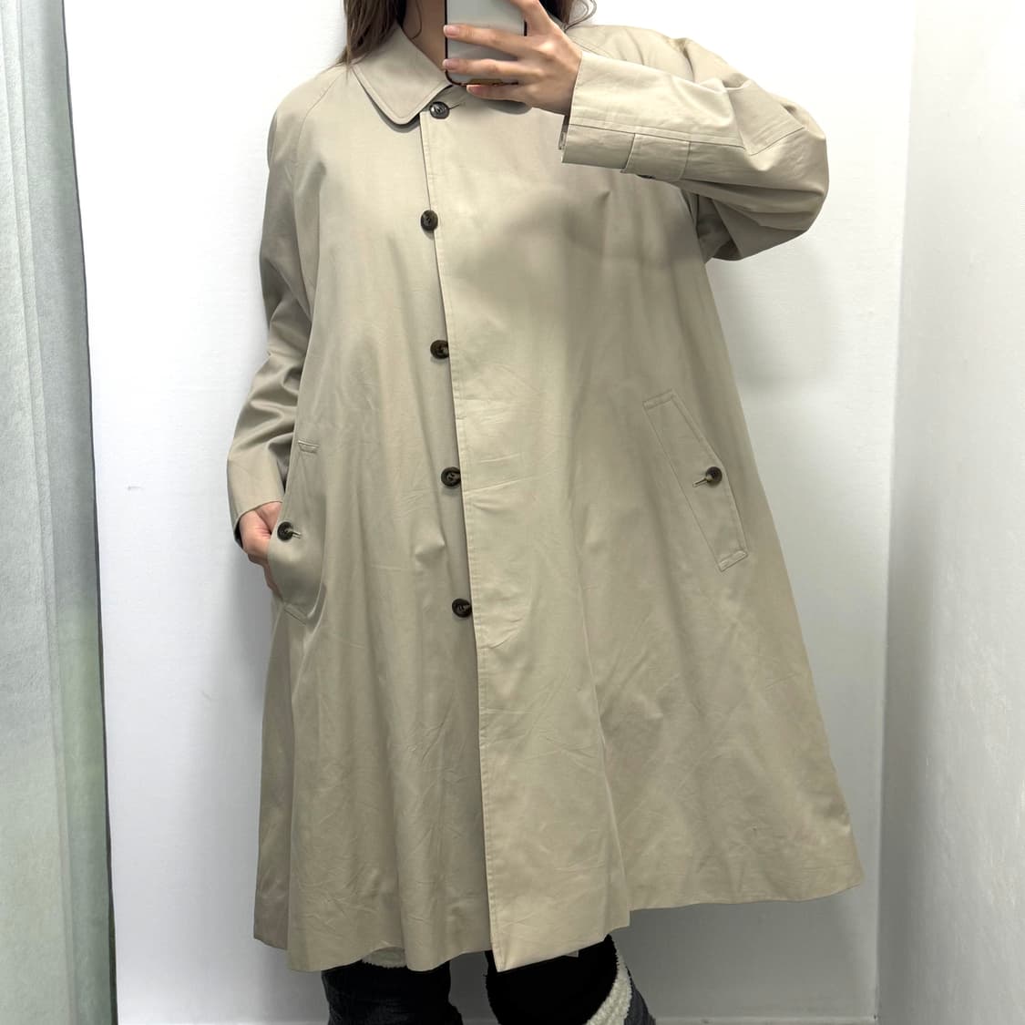 버버리 베이지 싱글 트렌치 롱코트  상품이미지5