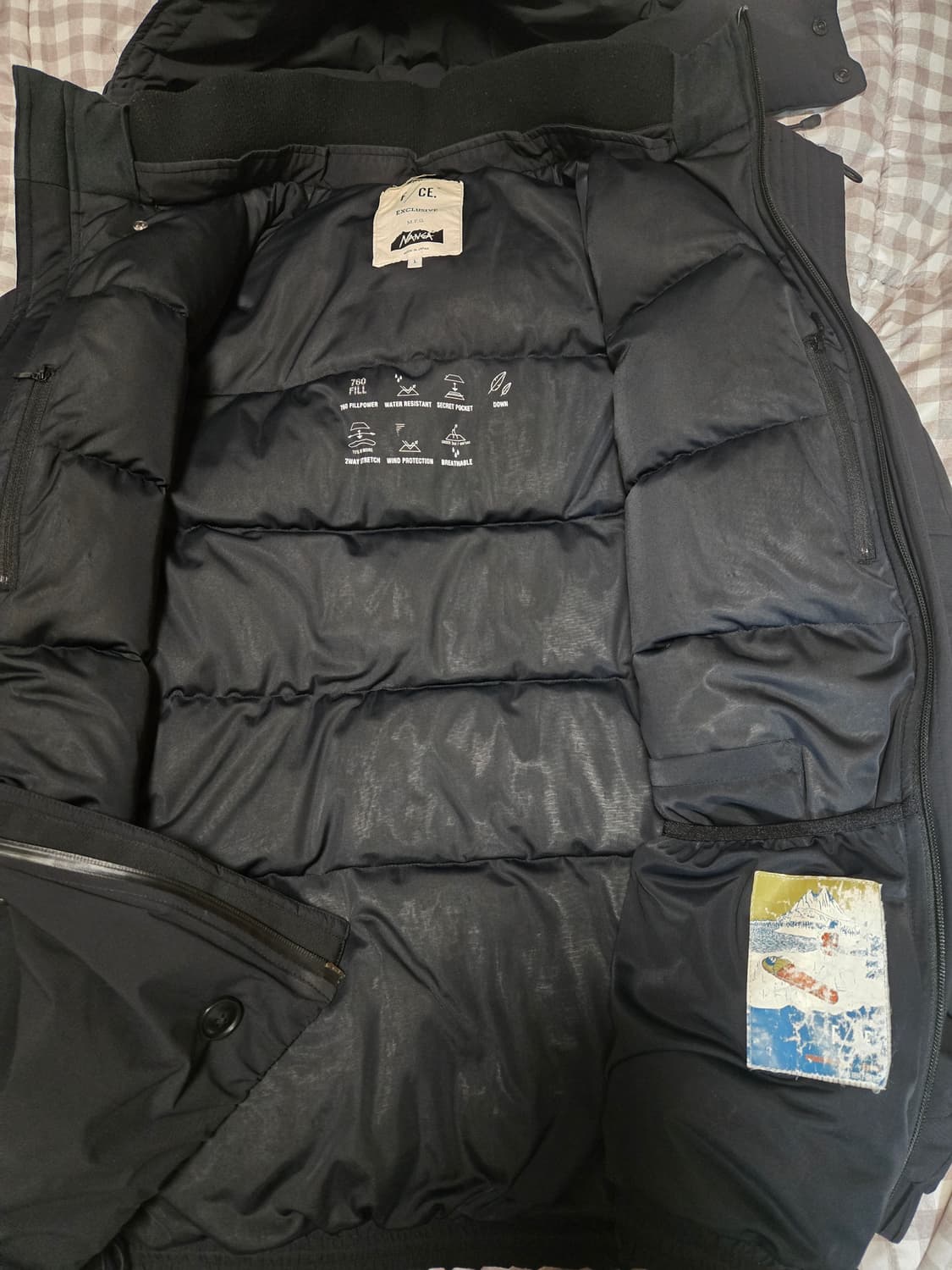 F/CE. NANGA 블랙 다운 자켓 L 상품이미지3
