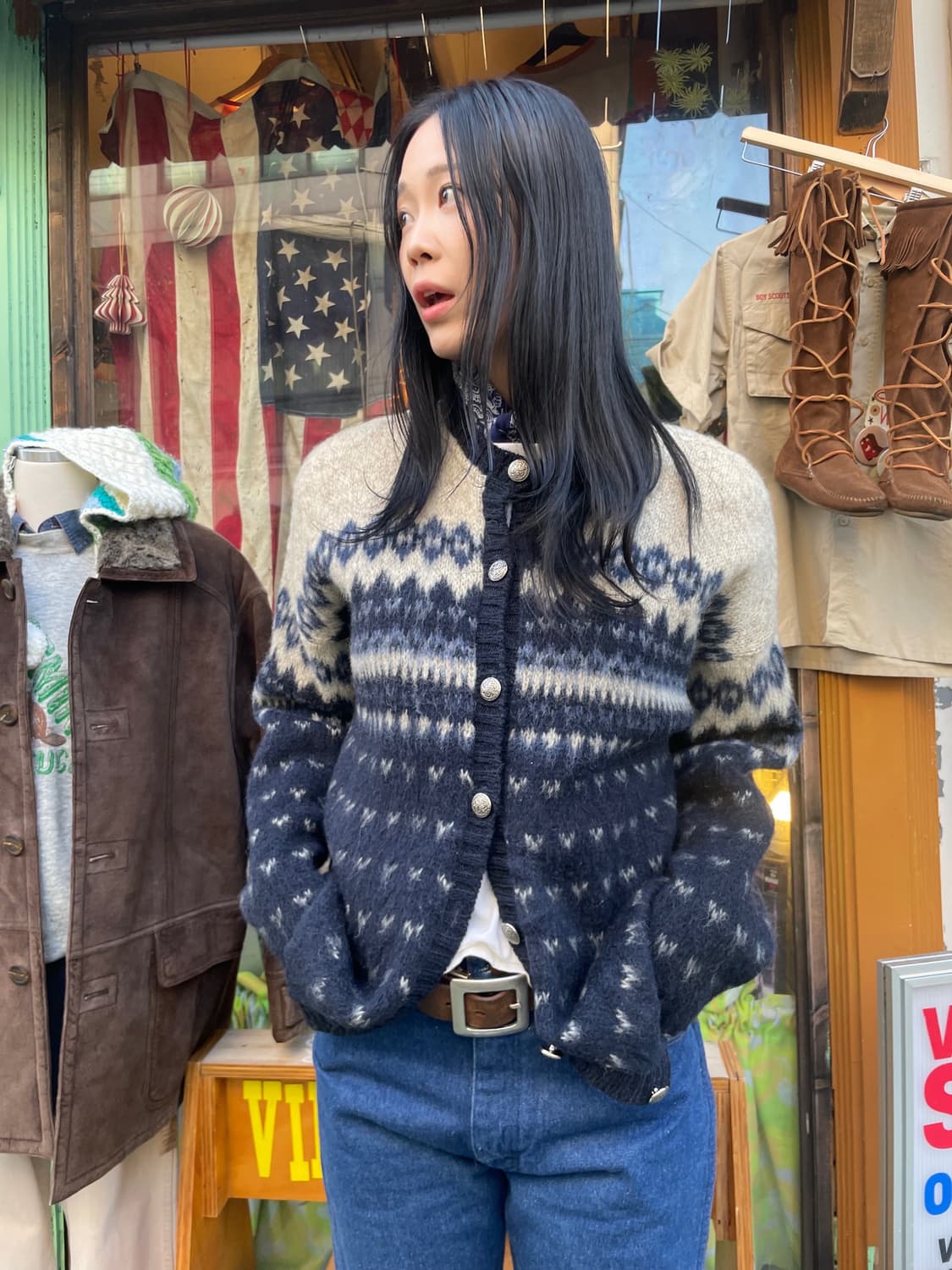 1990's Vintage Woolrich Wool Cardigan 상품이미지1