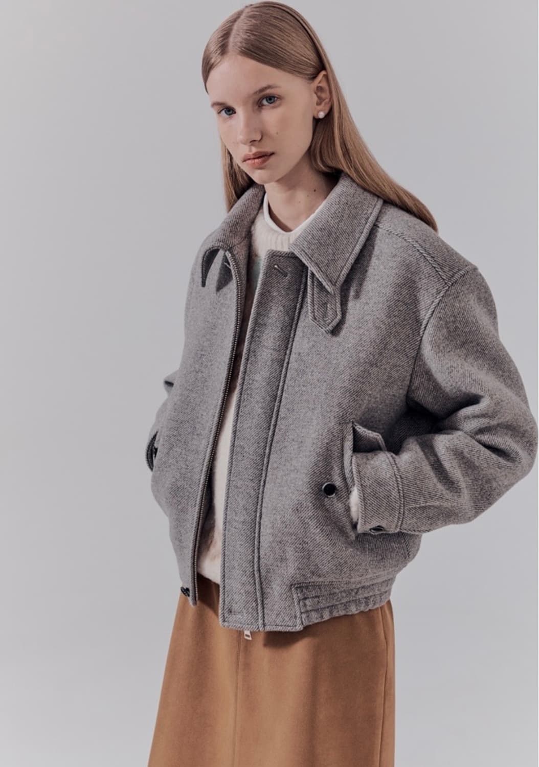 던스트 울 블루종 그레이 Xs 상품이미지3