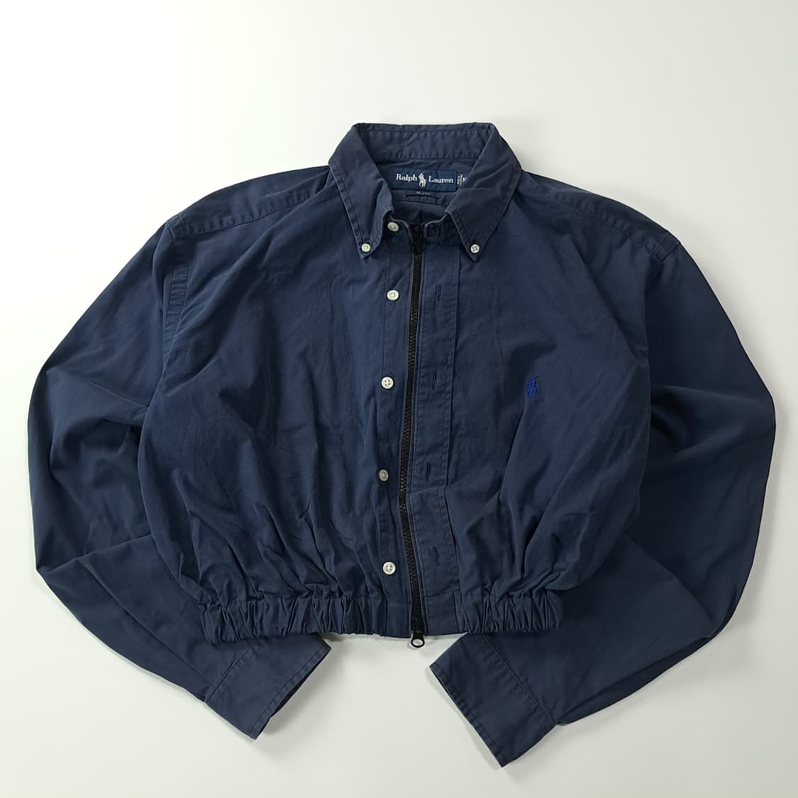 CK334 FREE 폴로 90s 다크네이비 크롭 셔츠 자켓 상품이미지1