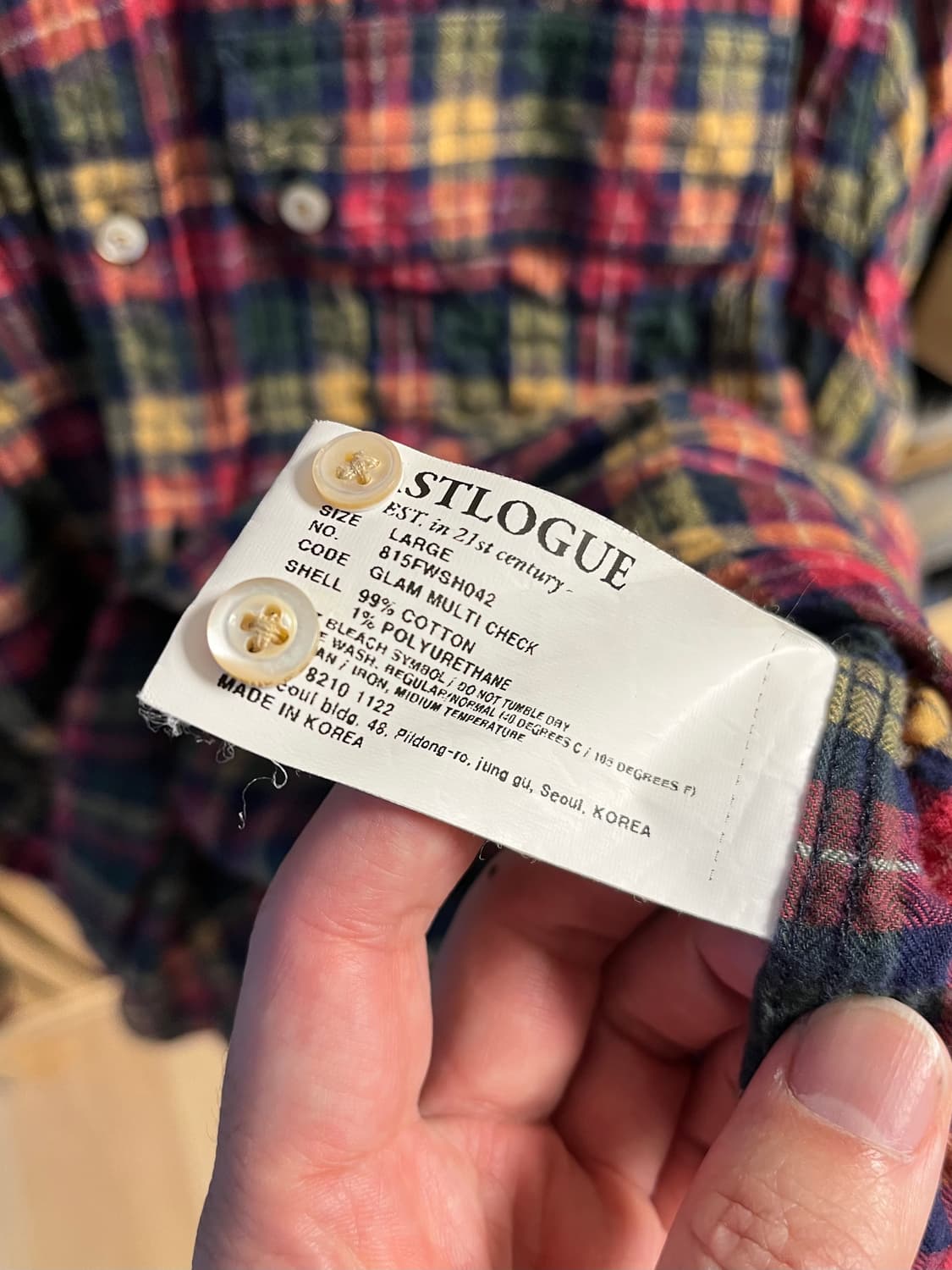 이스트로그 글램 멀티 체크 셔츠 상품이미지5