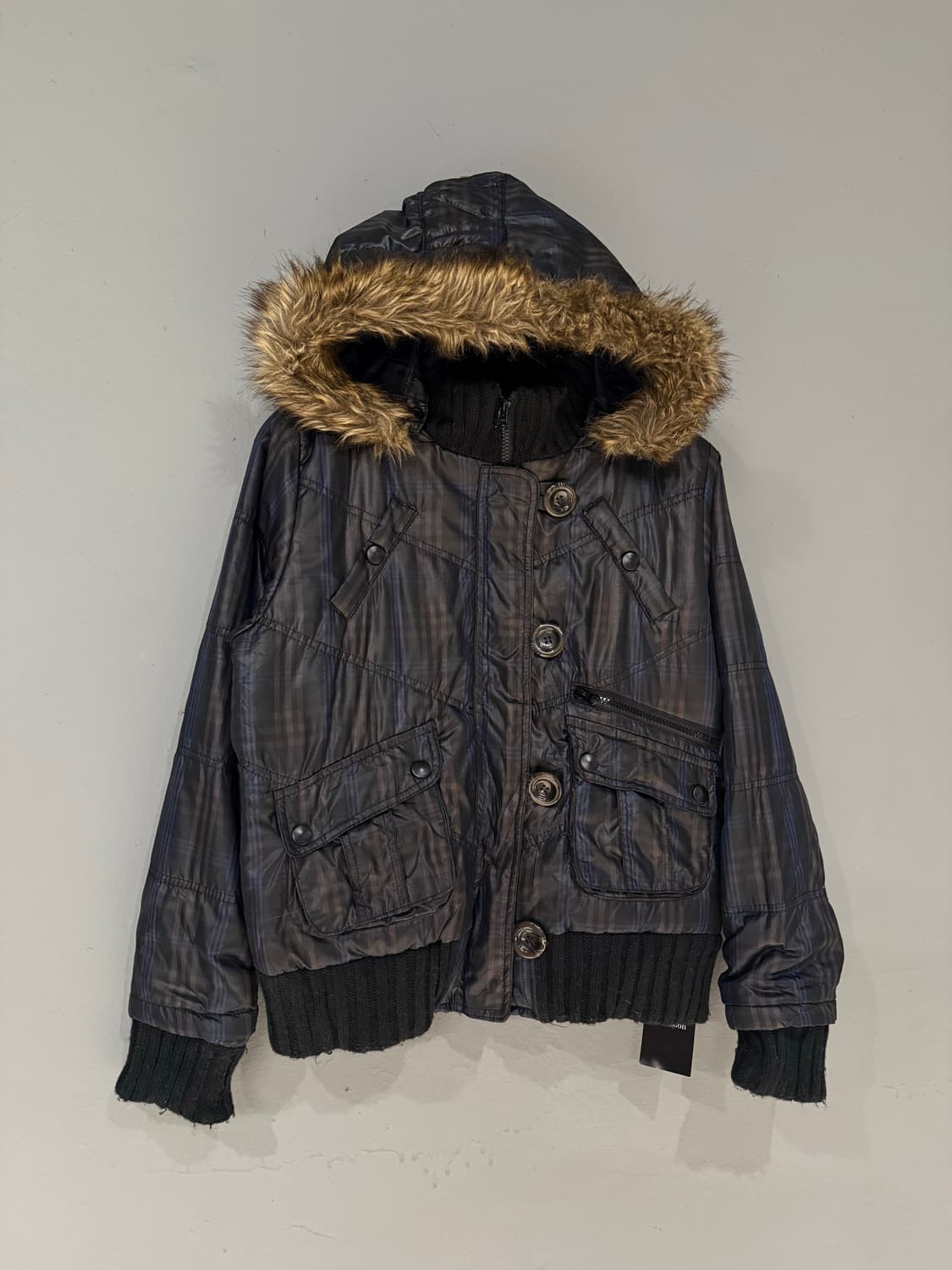 check pattern pocket detail n2b padding 상품이미지5