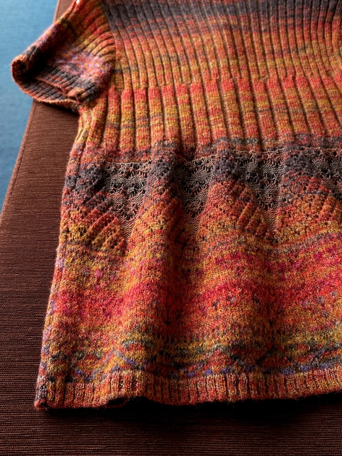 Mohair blend panel knit cardigan top 상품이미지6