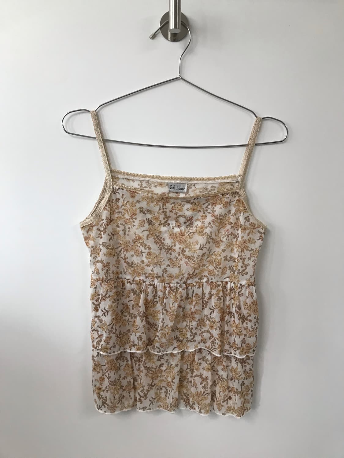 빈티지 플라워 캉캉 슬리브리스 블라우스 상품이미지2